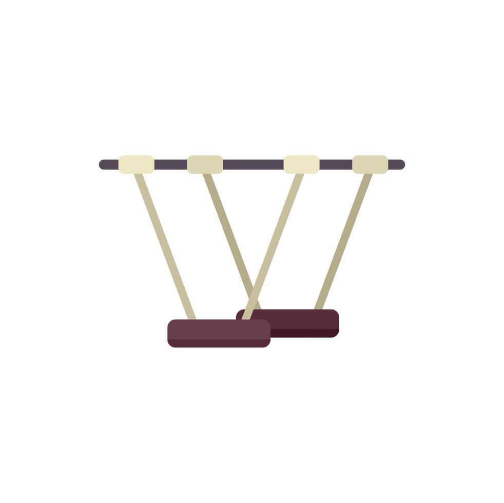 Double swing hanging on playground for kids fun vector