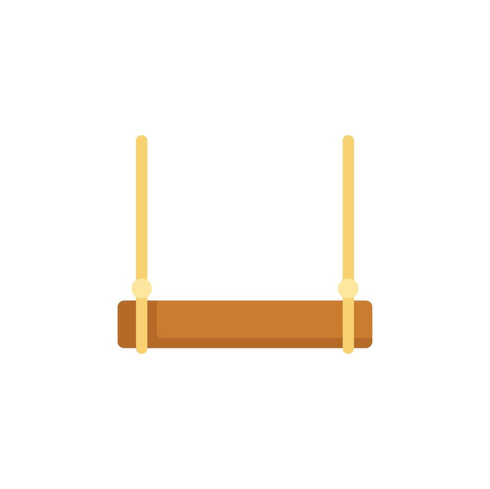 Wooden swing hanging on ropes isolated on white background vector