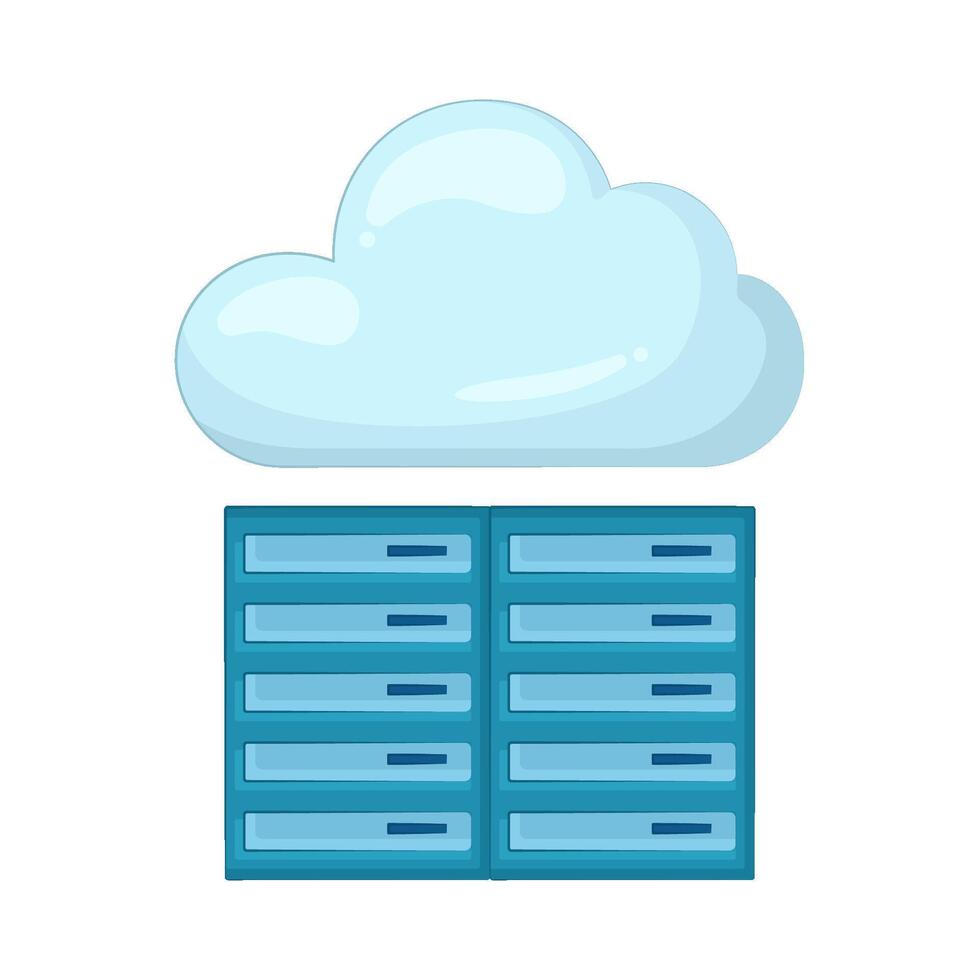 Illustration of cloud server vector