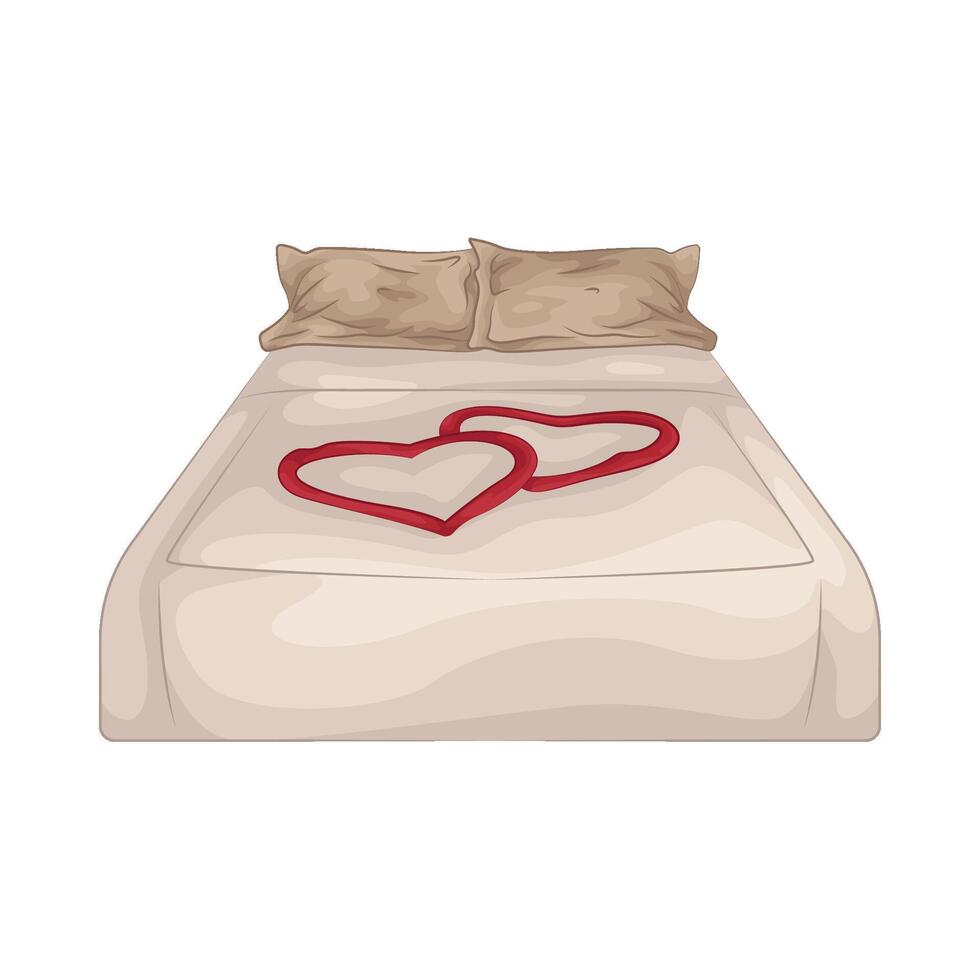 Illustration of wedding bed vector