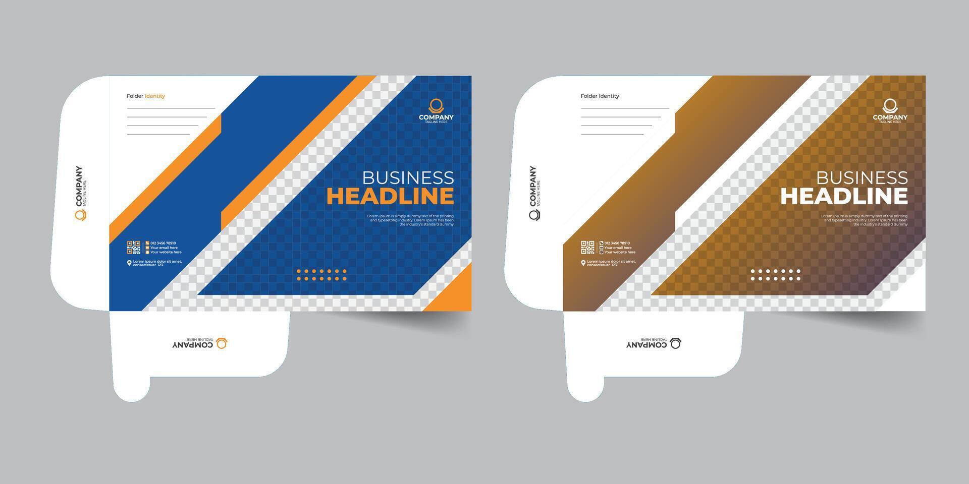 Creative and modern white background office document file folder template stationery design vector