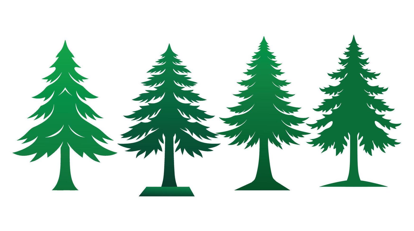 Elegant silhouette design of a pine green tree vector