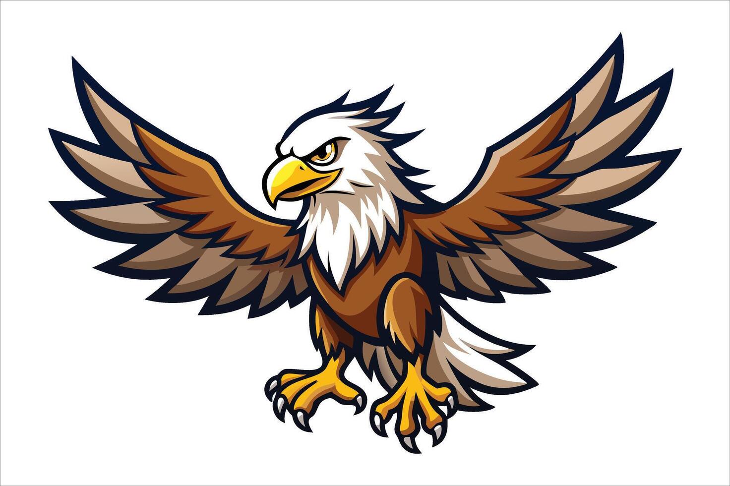 Stunning Eagle Mascot with Wings Spread Illustration vector