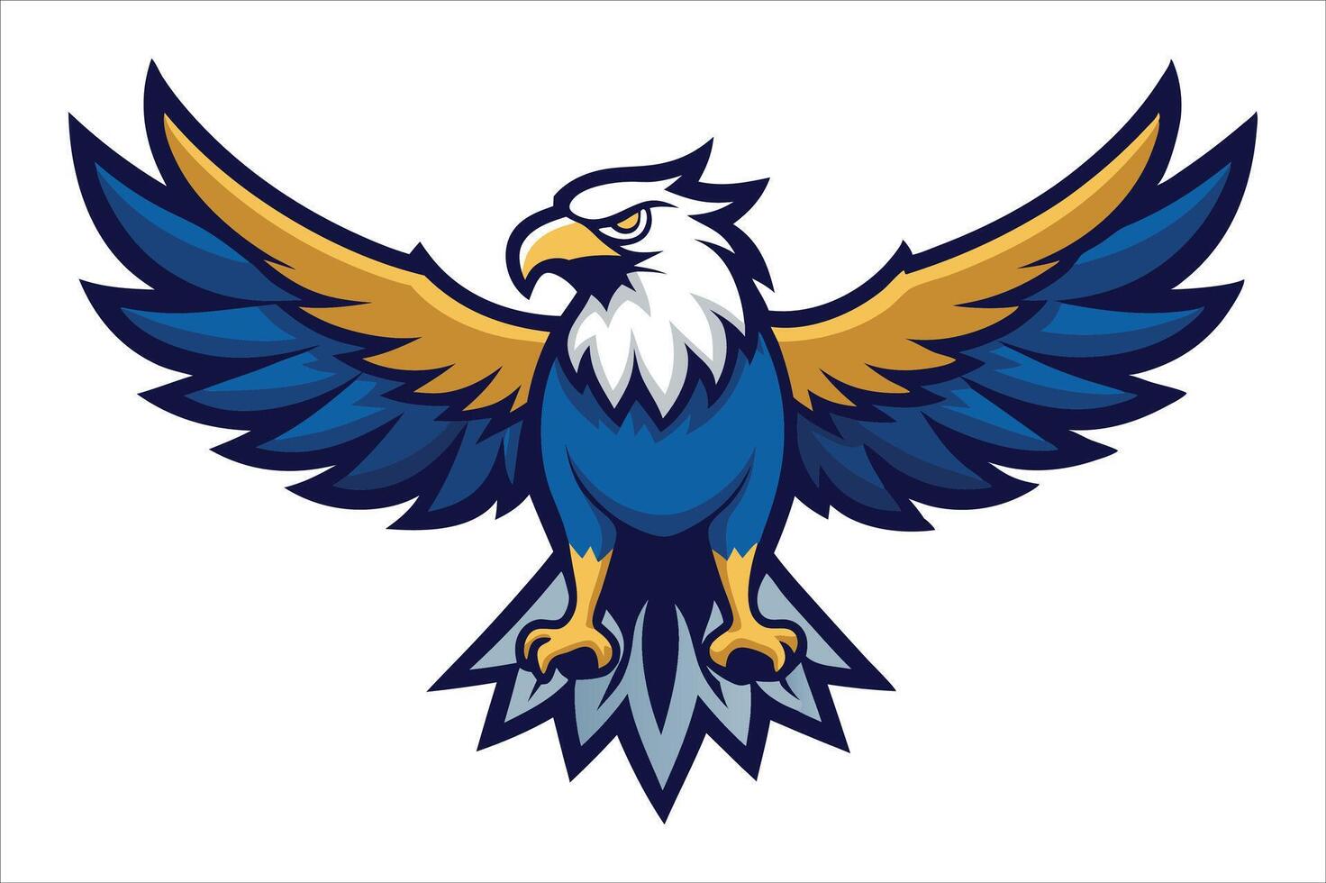 Stunning Eagle Mascot with Wings Spread Design vector