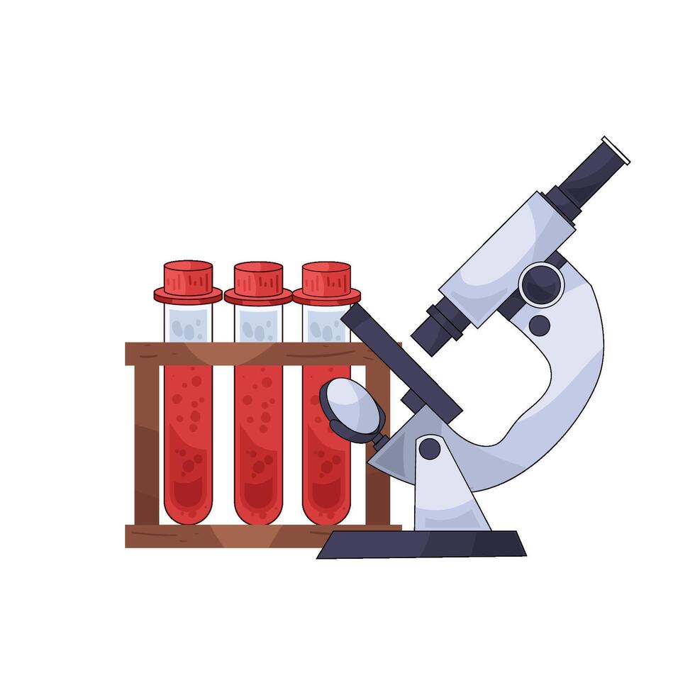microscope and blood tube vector