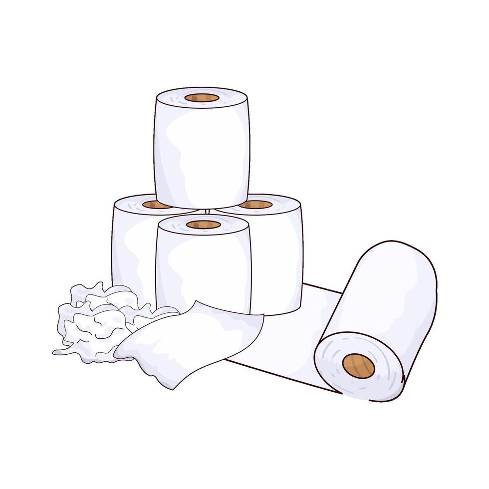 pile of tissue rolls vector
