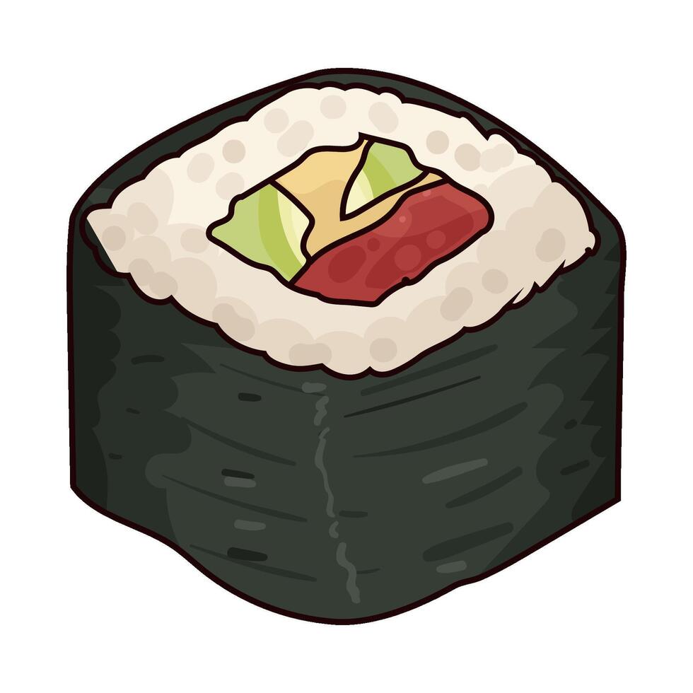 delicious sushi roll illustration vector