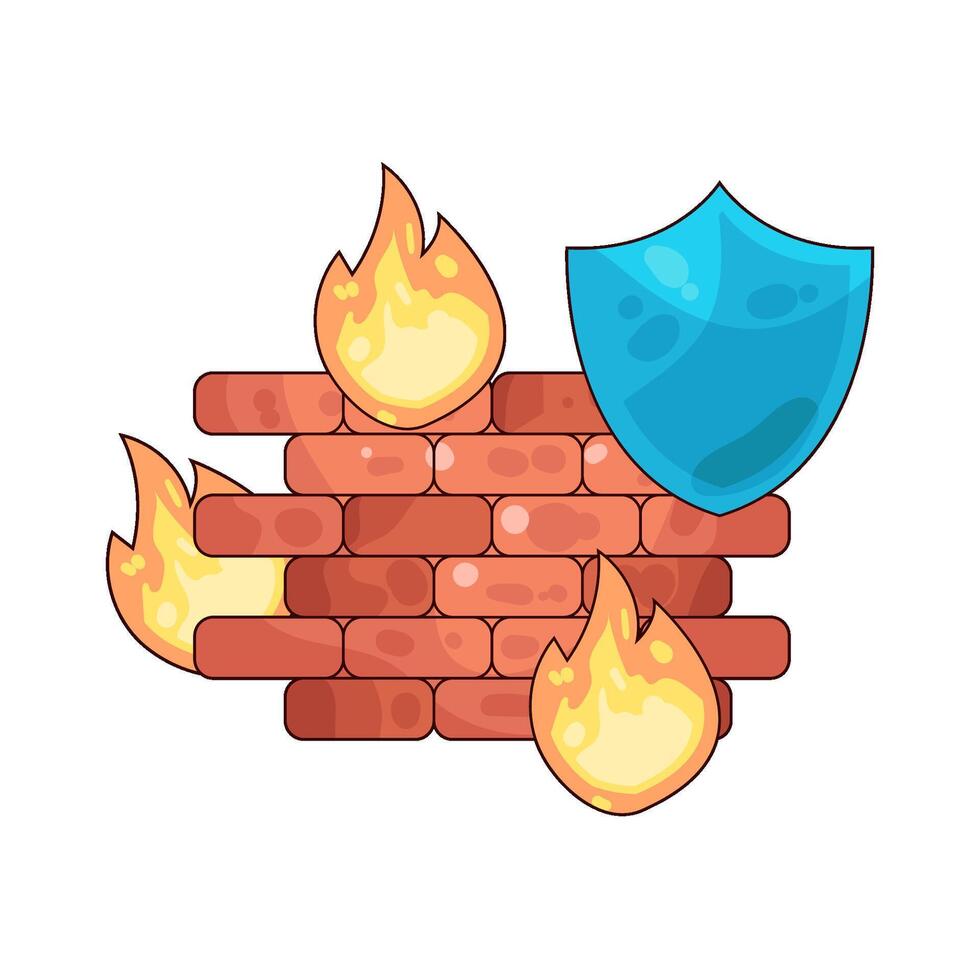 Illustration of firewall vector