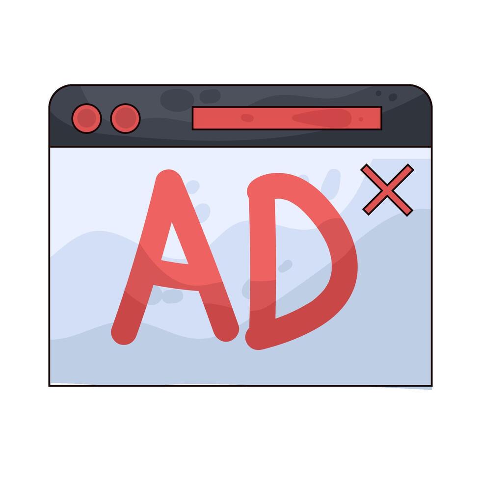 Illustration of ad block vector