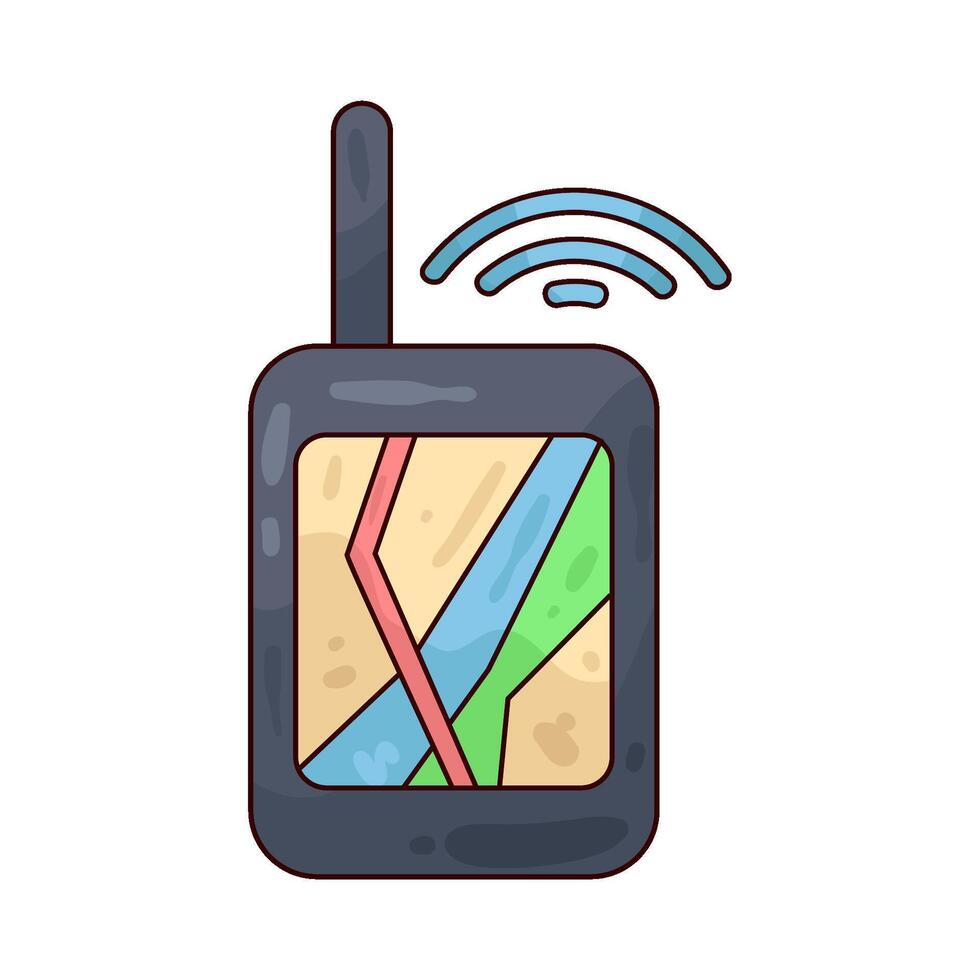 Illustration of gps device vector