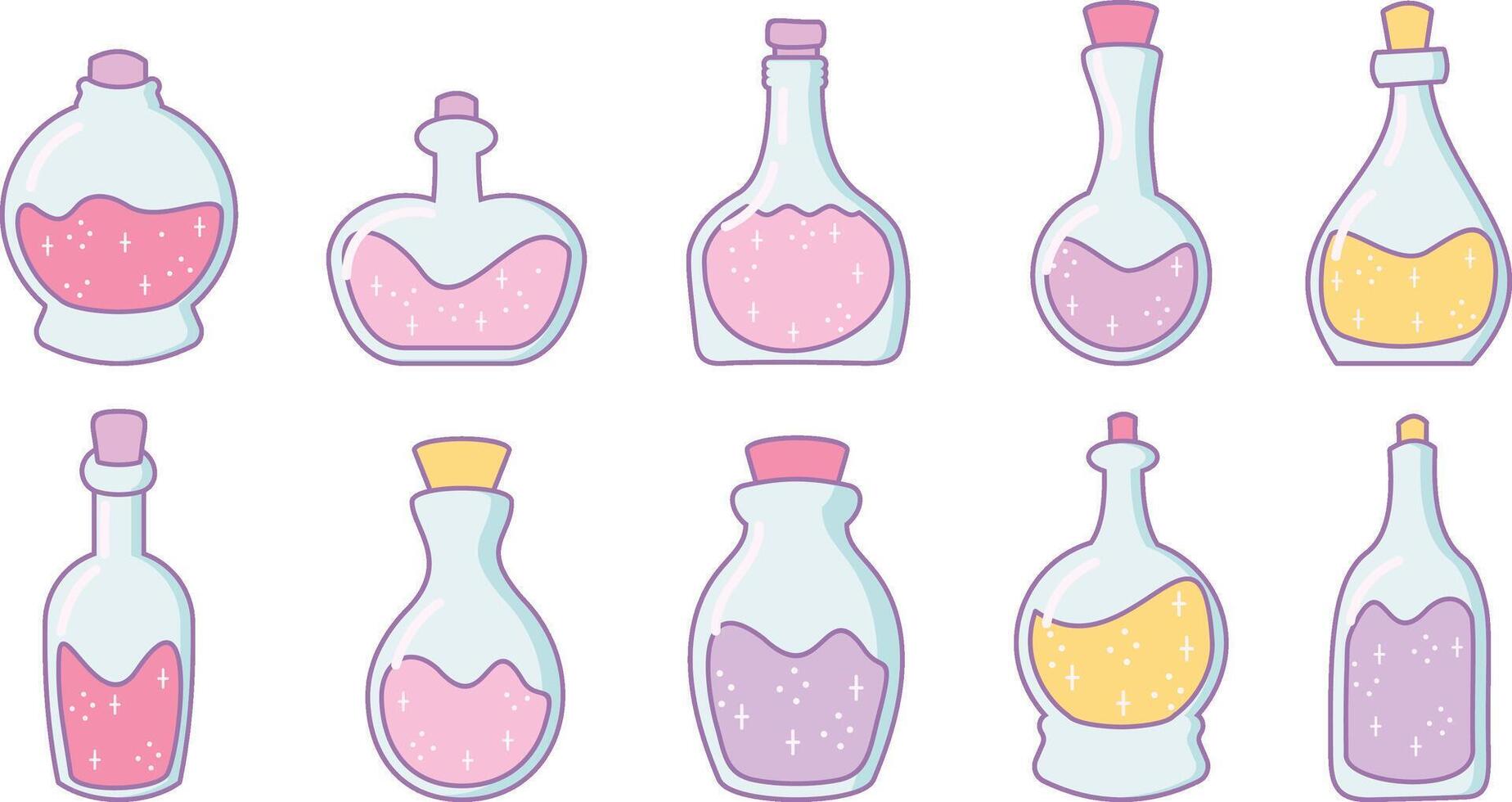 Hand Drawn Potion Bottles vector