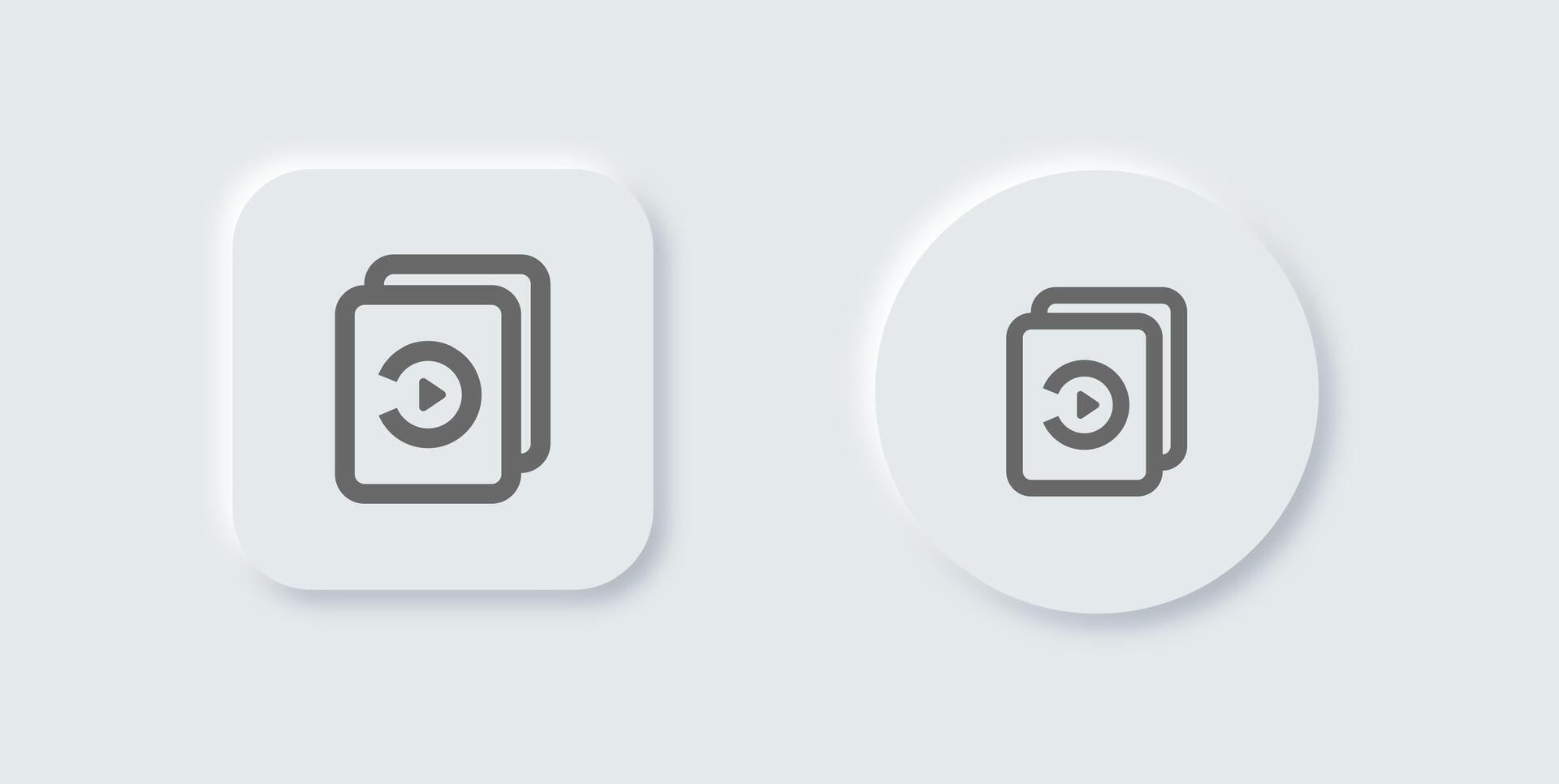 Episode line icon in neomorphic design style. Series signs illustration. vector