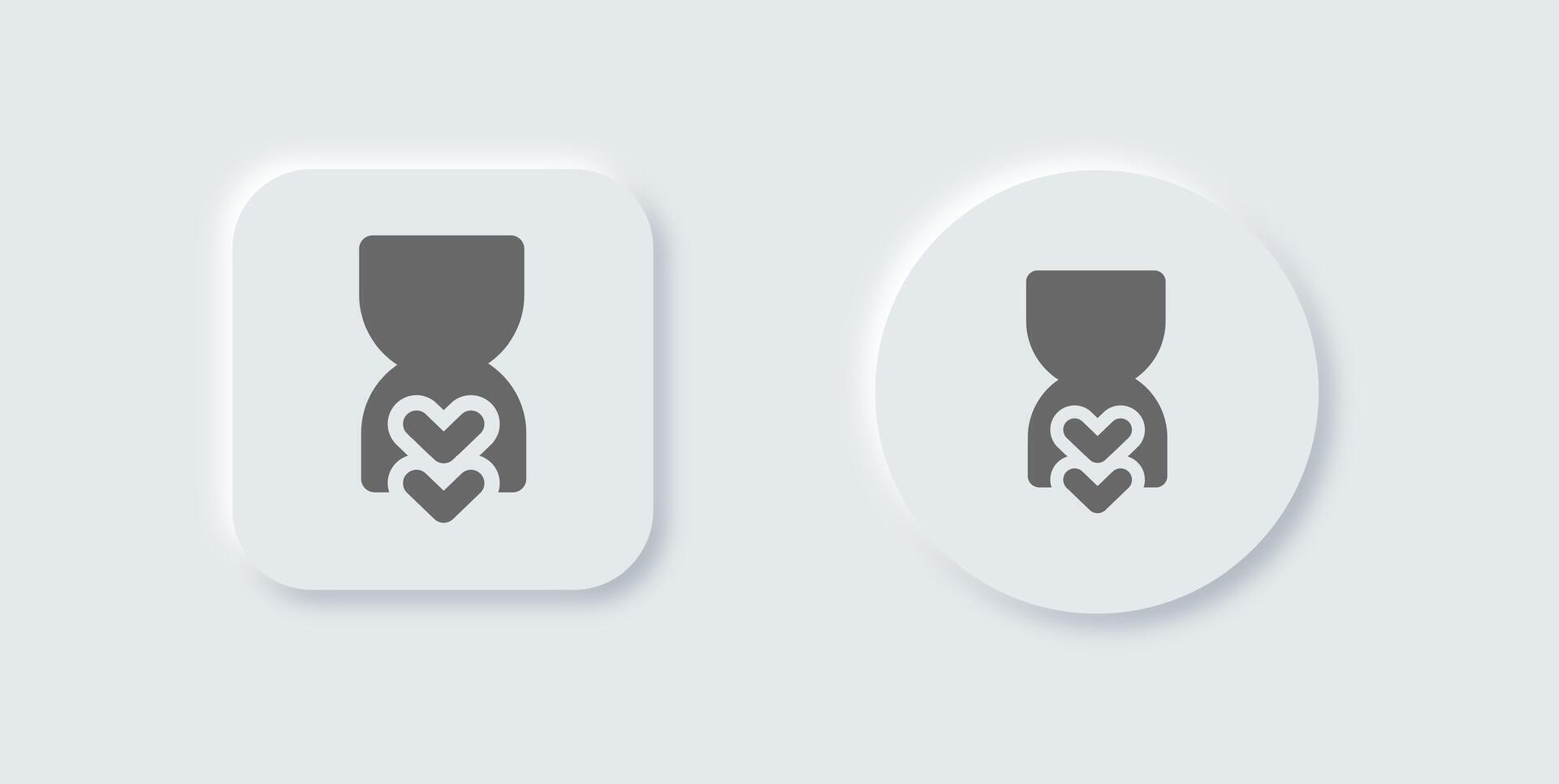 Slow solid icon in neomorphic design style. Measure signs illustration. vector