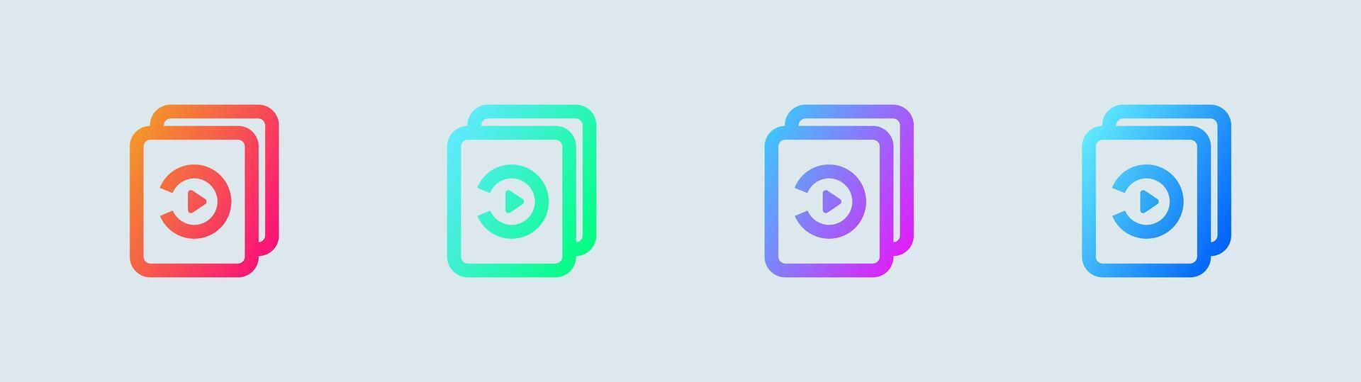 Episode line icon in gradient colors. Series signs illustration. vector