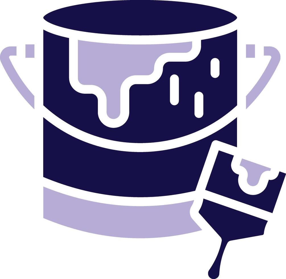 Paint Bucket Two Color Glyph Icon vector
