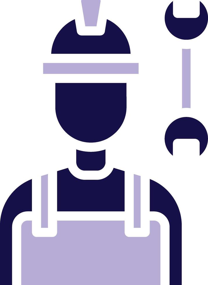 Builder Male Two Color Glyph Icon vector