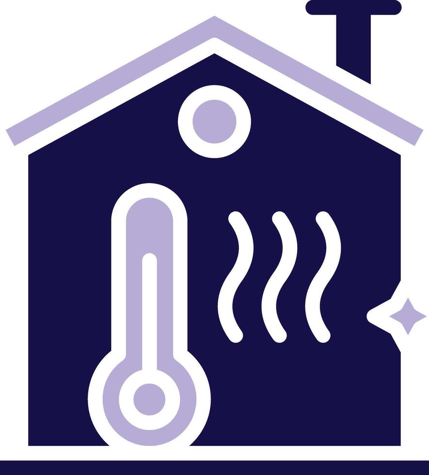 Heating Two Color Glyph Icon vector