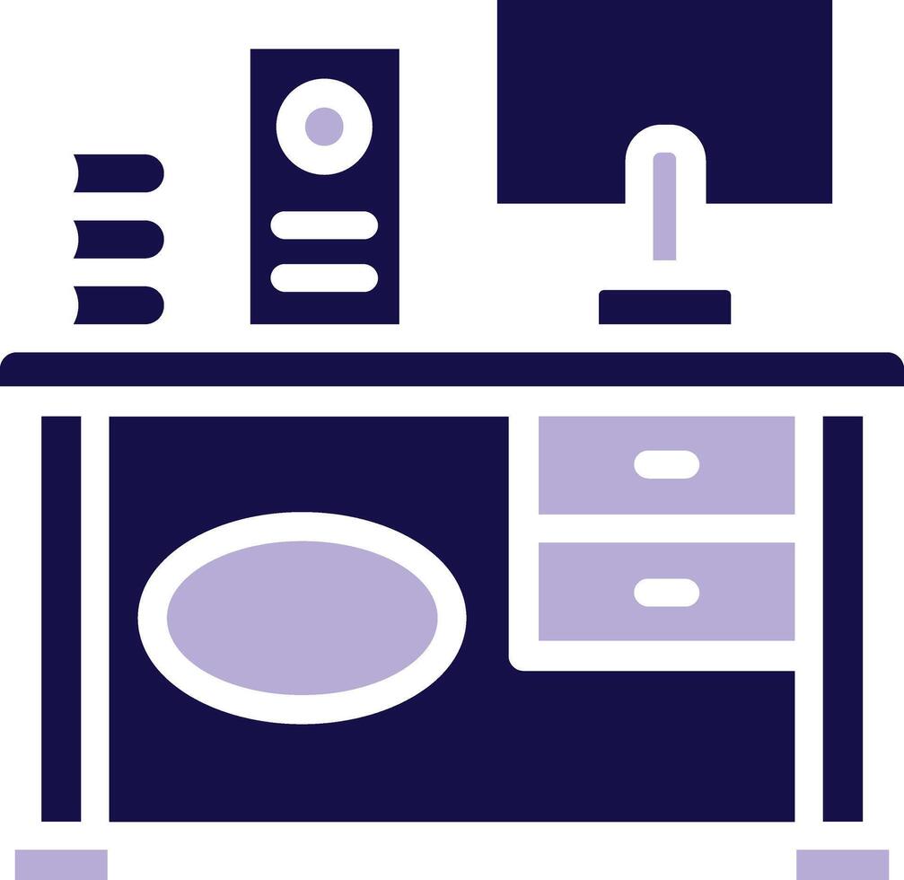 Workstation Two Color Glyph Icon vector