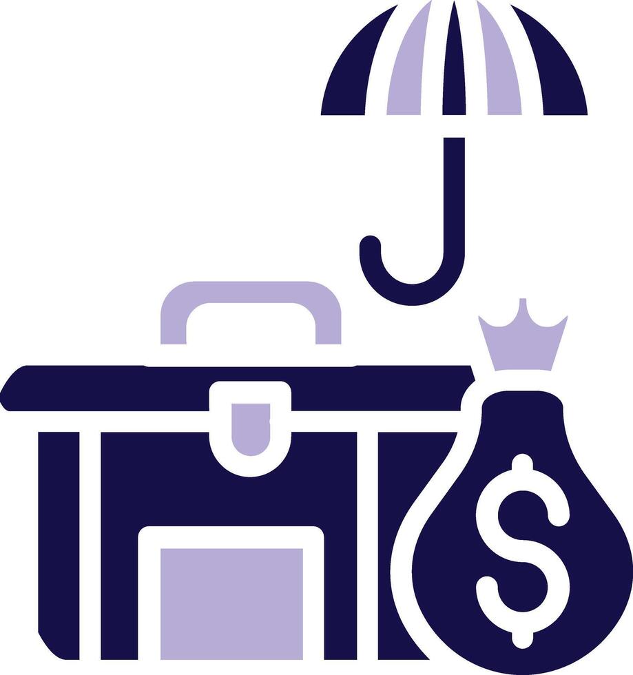 Business Insurance Two Color Glyph Icon vector