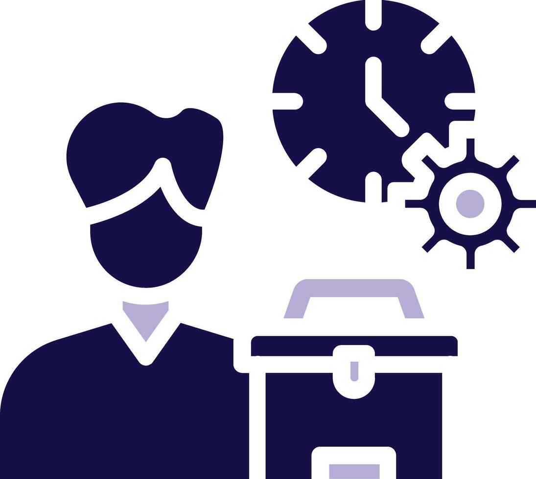 Work Time Two Color Glyph Icon vector