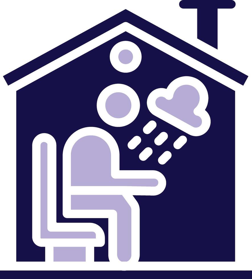 Loneliness Two Color Glyph Icon vector