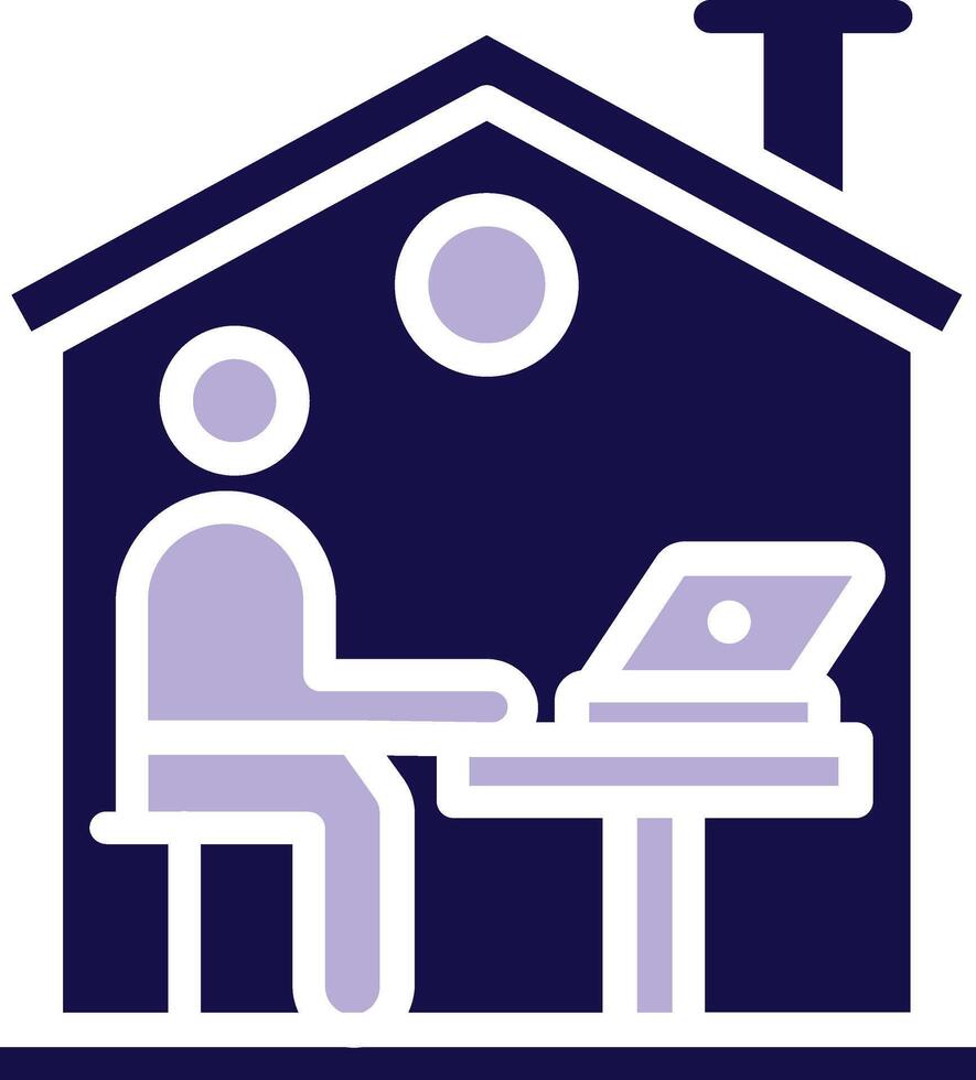 Work From Home Two Color Glyph Icon vector
