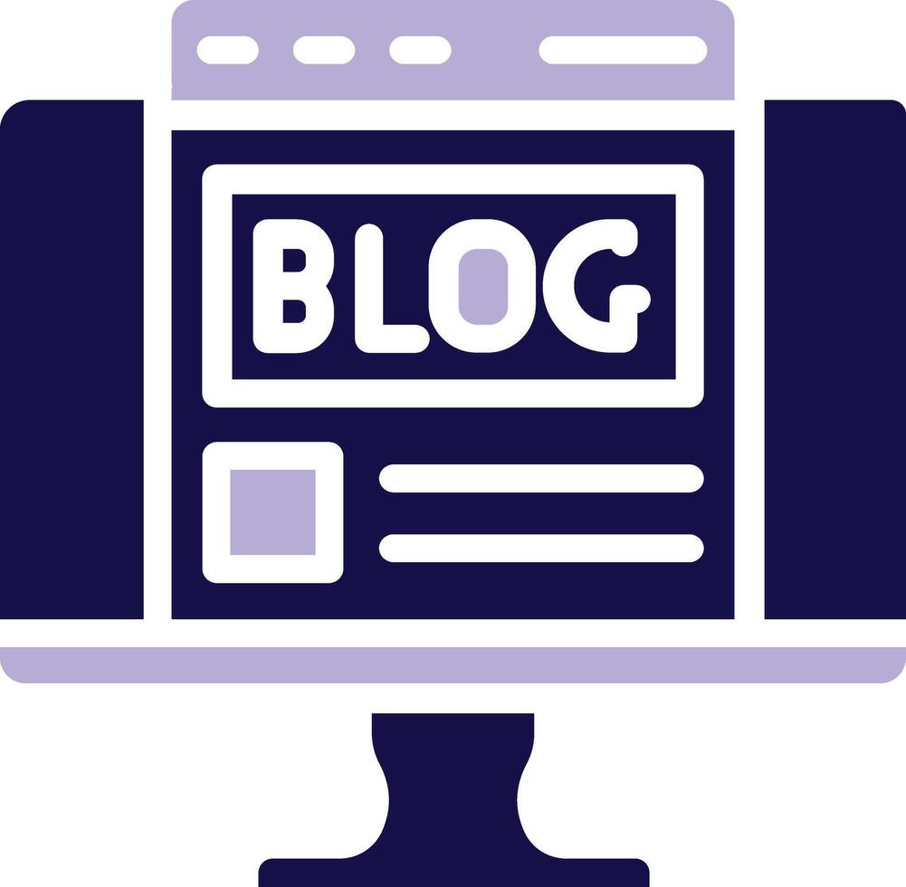 Blogging Two Color Glyph Icon vector