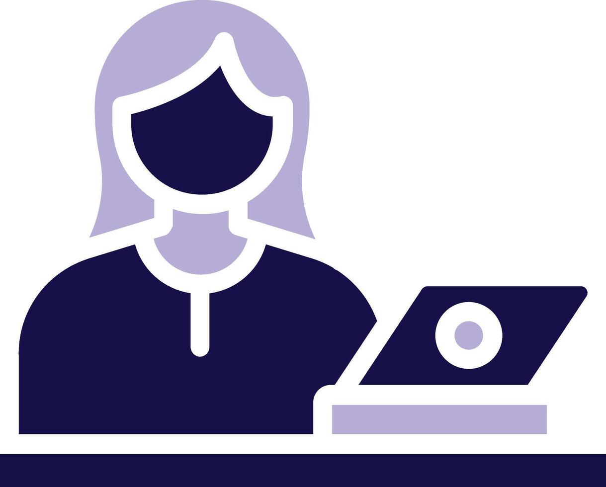 Web Designer Female Two Color Glyph Icon vector