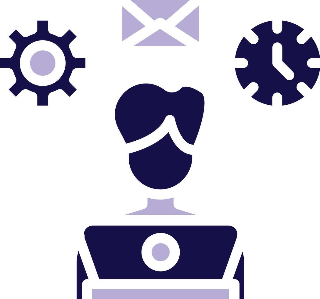 Multi Tasking Two Color Glyph Icon vector