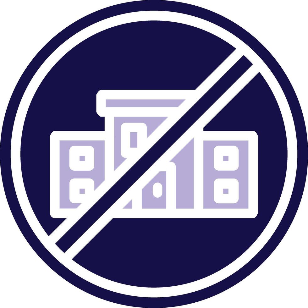 No Commute Two Color Glyph Icon vector