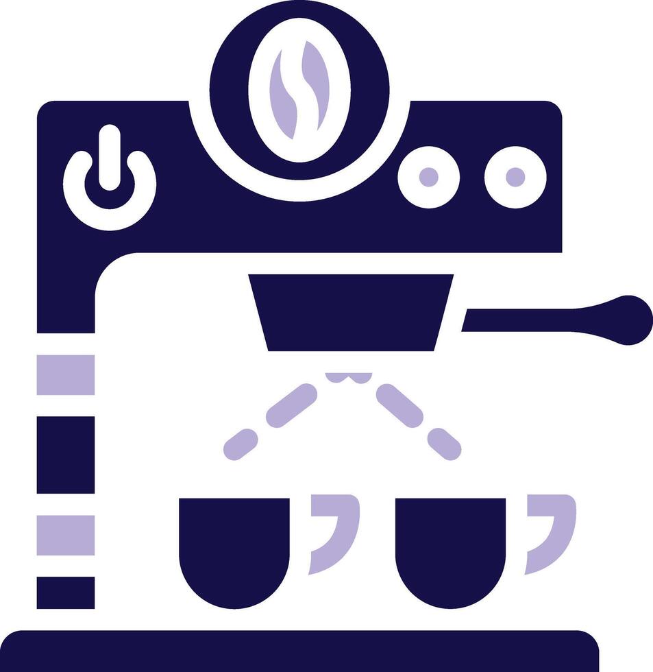 Coffee Machine Two Color Glyph icon vector
