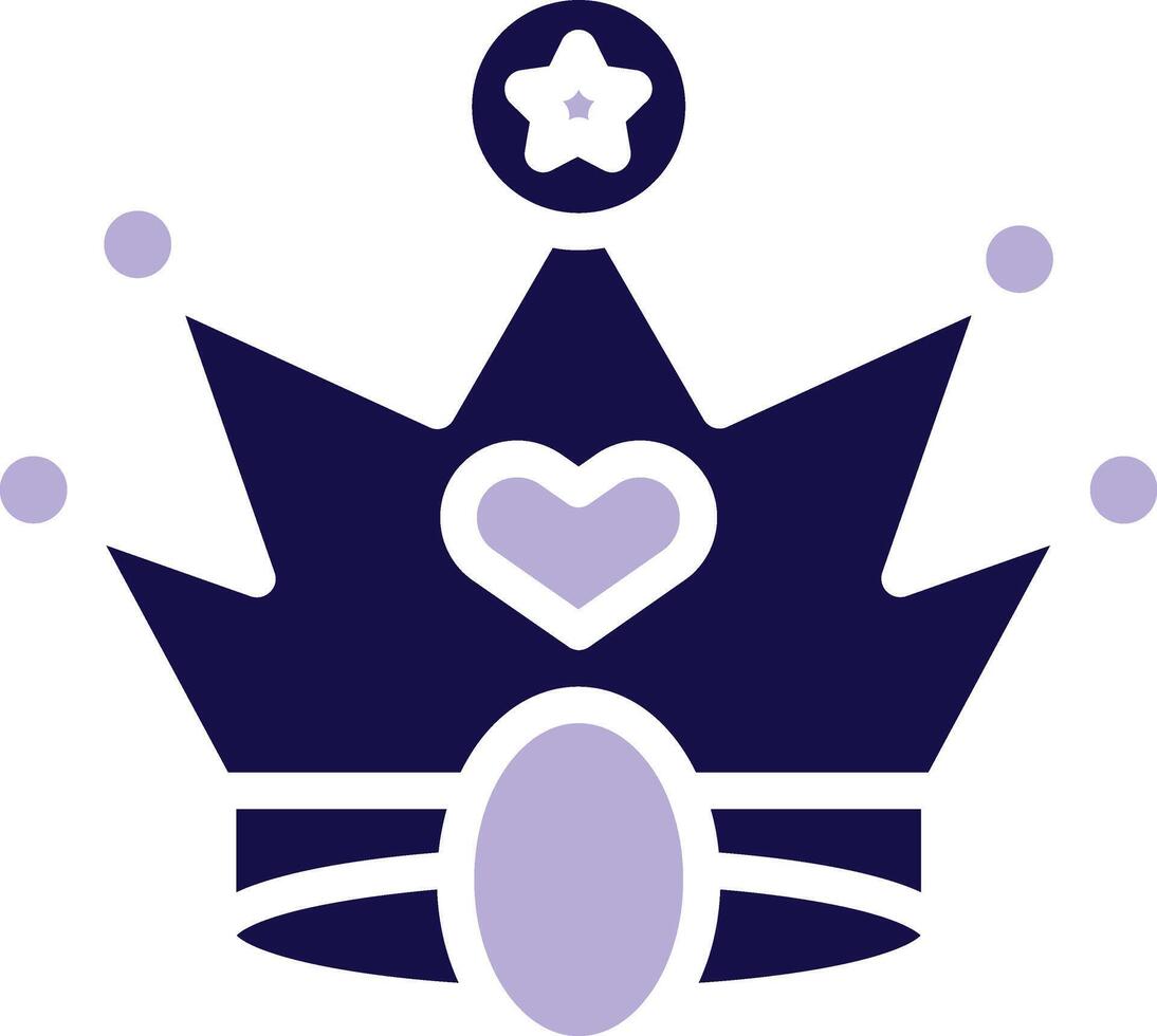 Crown Two Color Glyph icon vector
