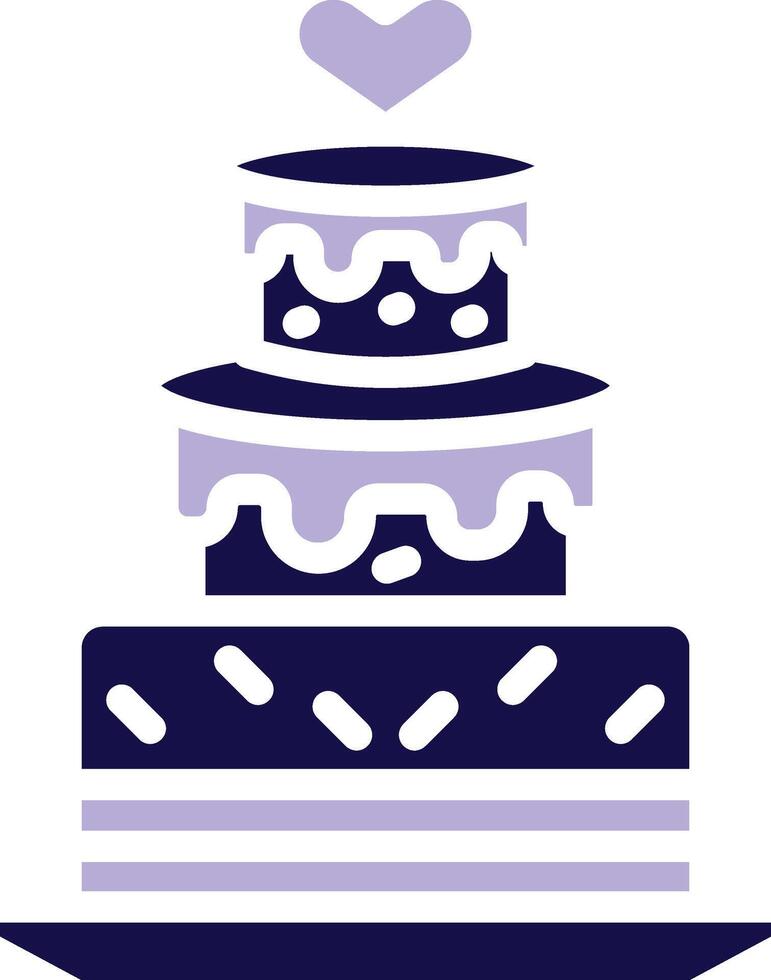 Wedding Cake Two Color Glyph icon vector