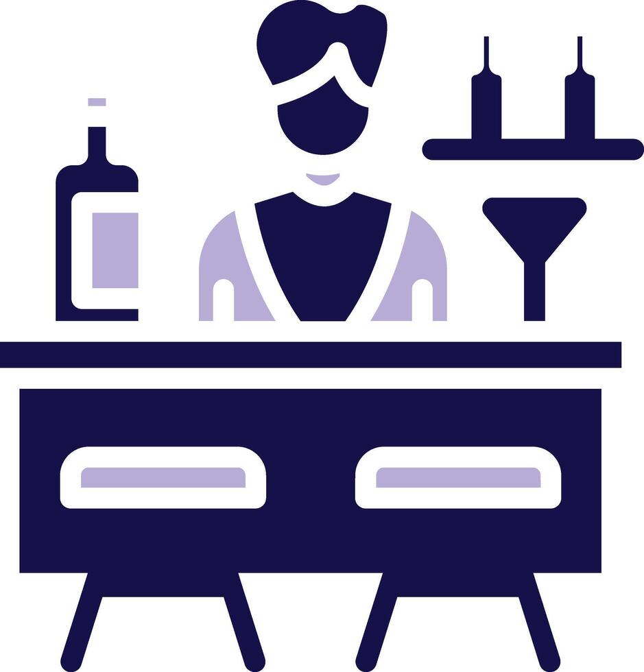 Bar Two Color Glyph icon vector