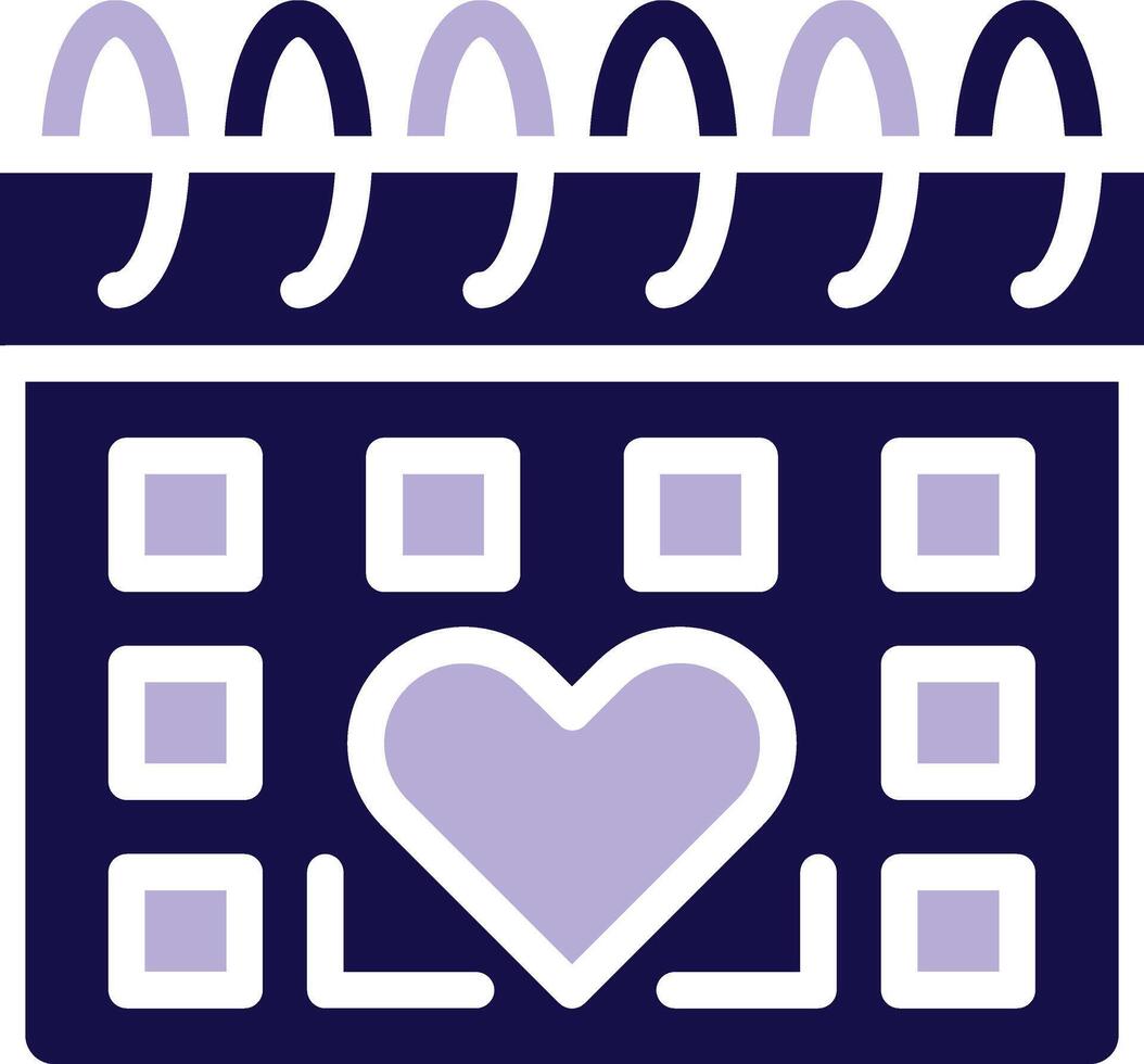 Calendar Two Color Glyph icon vector