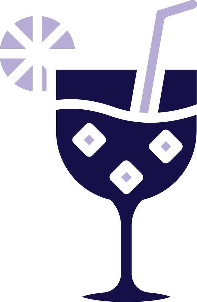 Cocktail Two Color Glyph icon vector