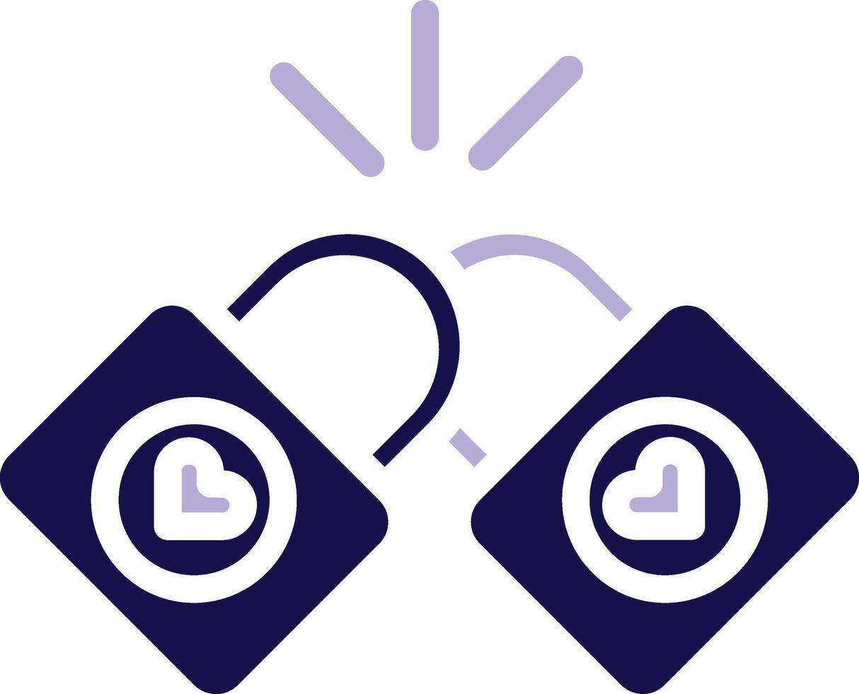 Lock Two Color Glyph icon vector