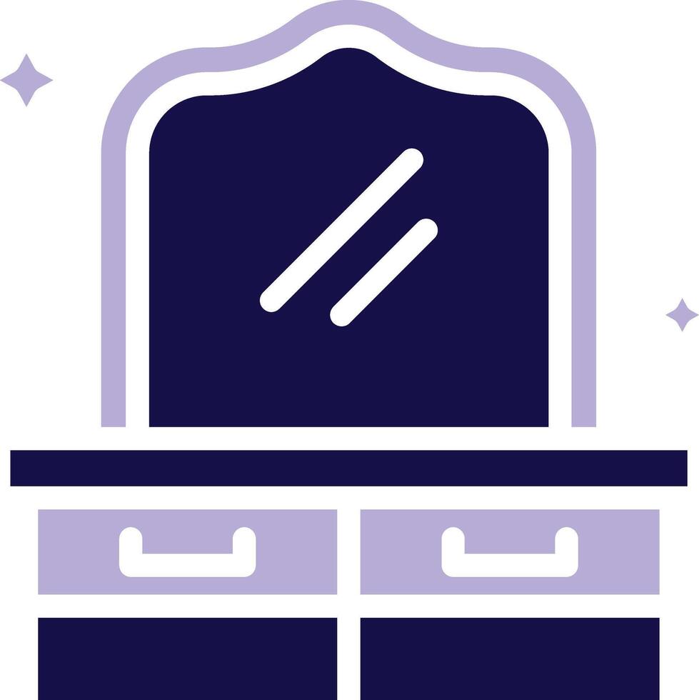 Dressing Table Two Color Glyph icon vector