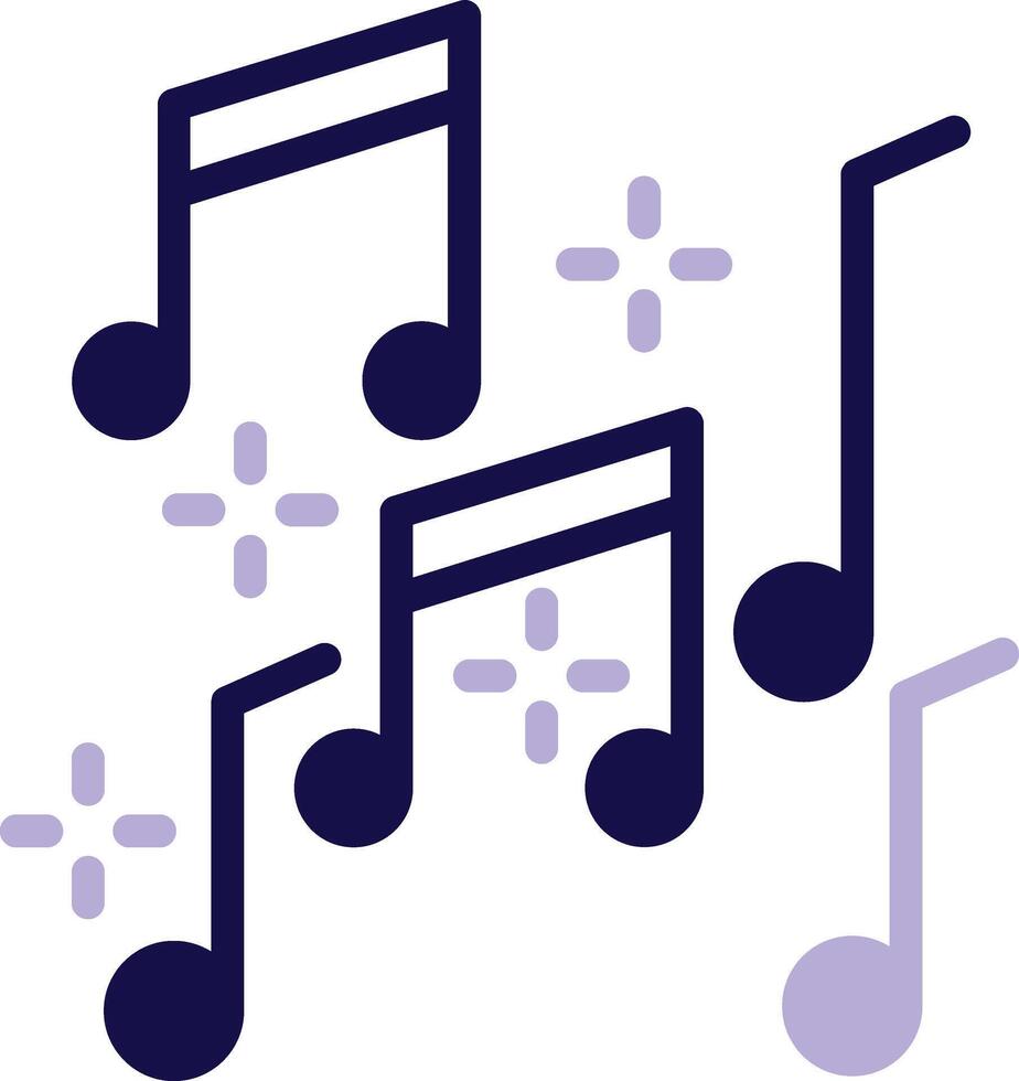 Music Two Color Glyph icon vector