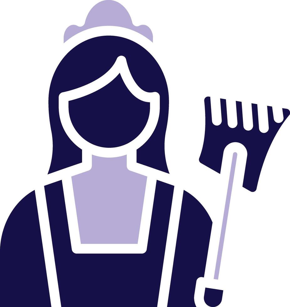Maid Two Color Glyph icon vector