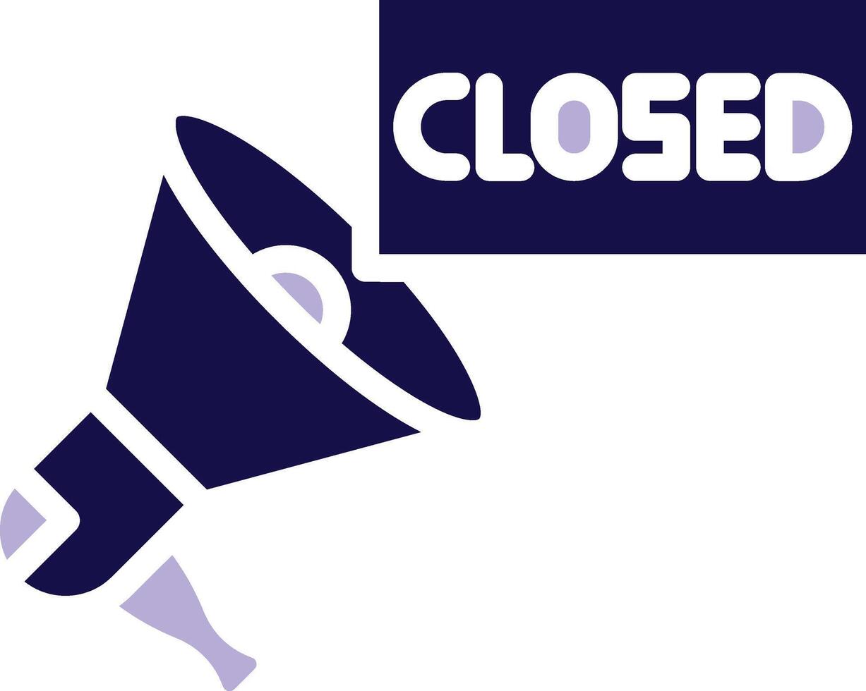 Closed Two Color Glyph Icon vector