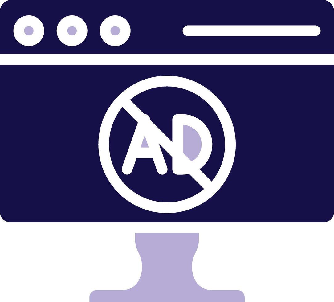 AD Blocker Two Color Glyph Icon vector