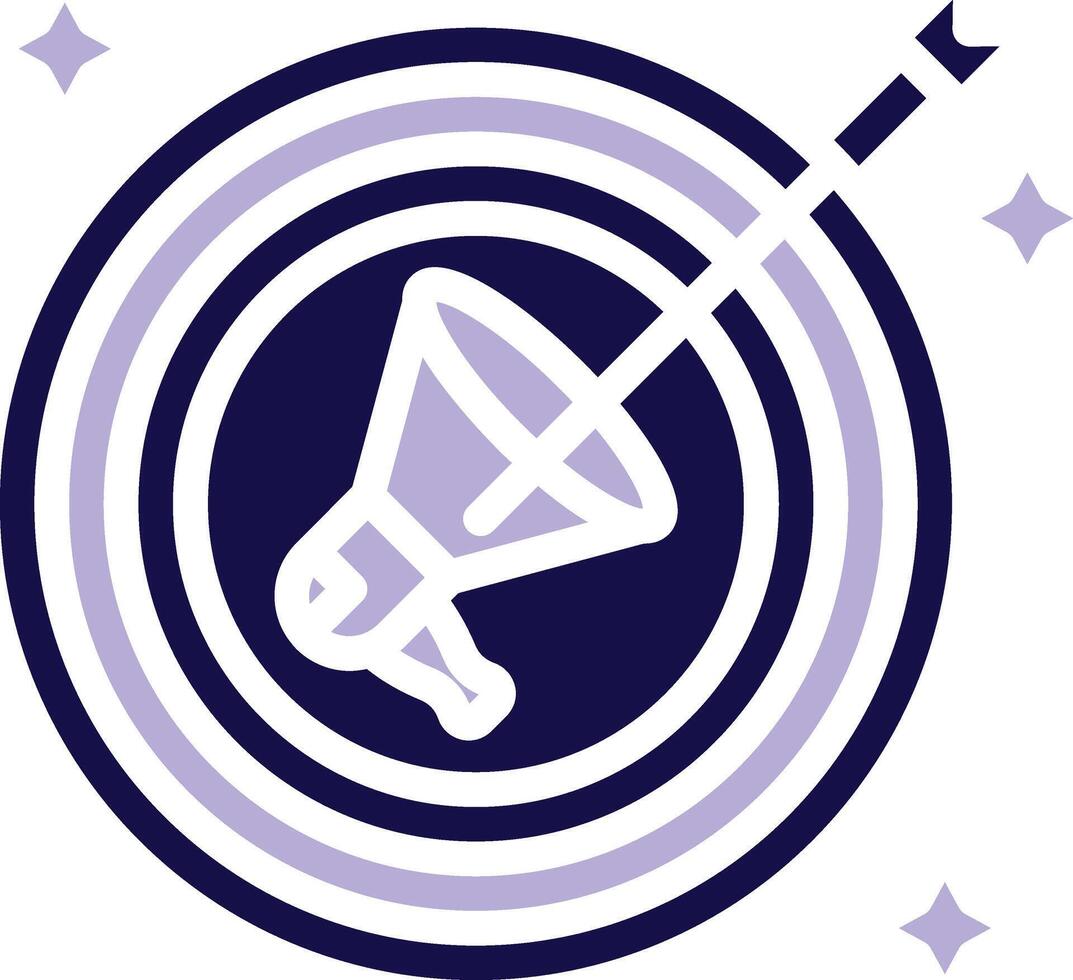 Targeted Marketing Two Color Glyph Icon vector