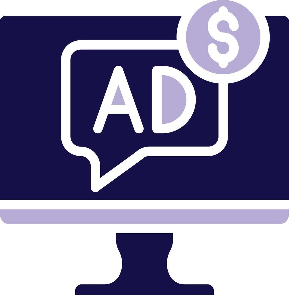 Paid Media Two Color Glyph Icon vector