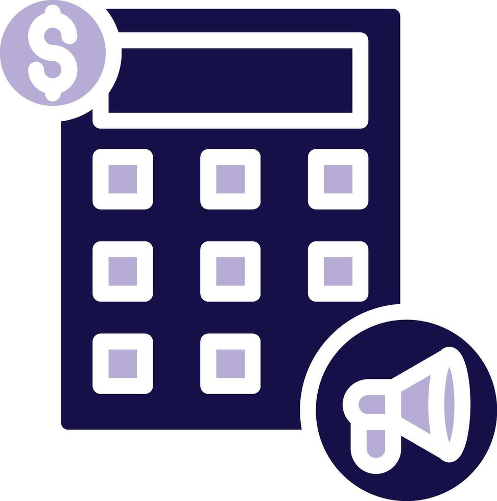 Calculator Two Color Glyph Icon vector
