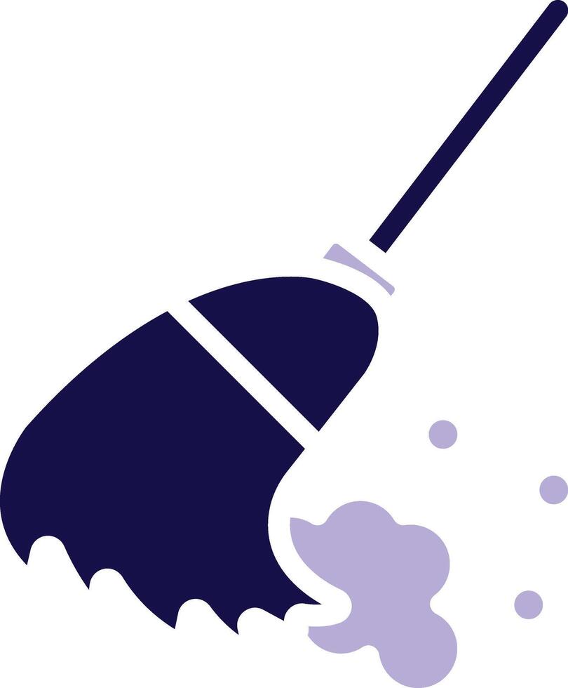 Broom Cleaning Two Color Glyph Icon vector