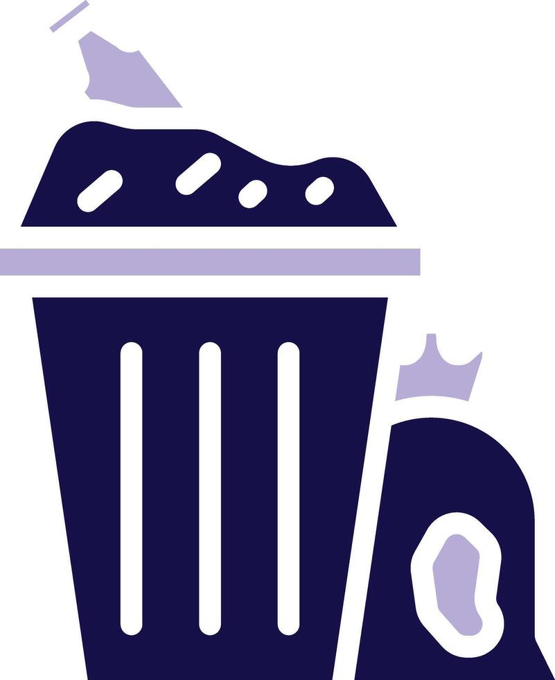 Garbage Two Color Glyph Icon vector