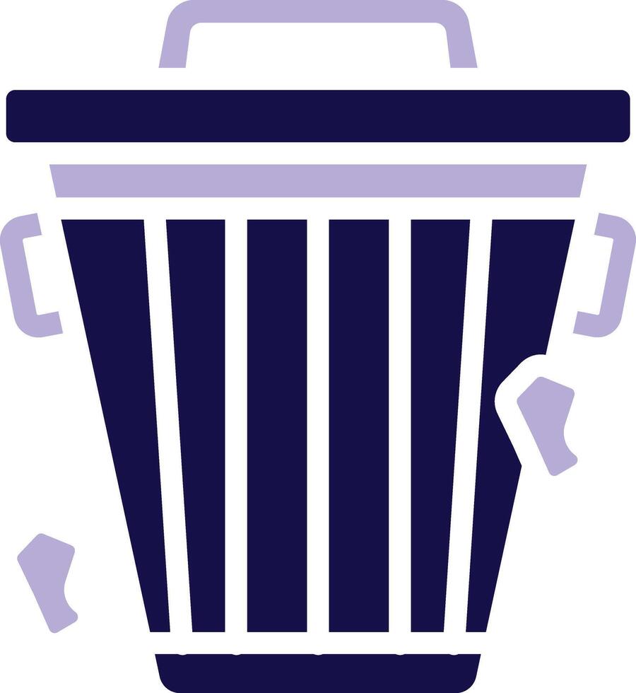 Dustbin Two Color Glyph Icon vector