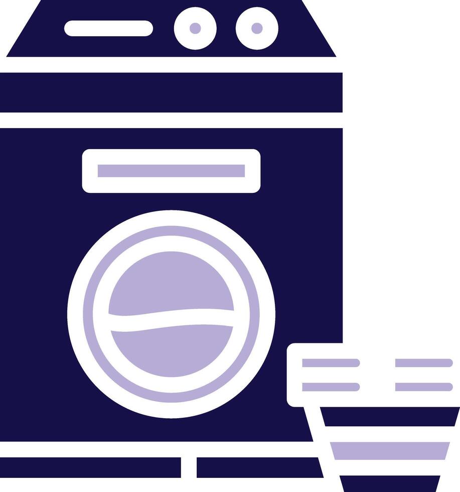 Laundry Machine Two Color Glyph Icon vector