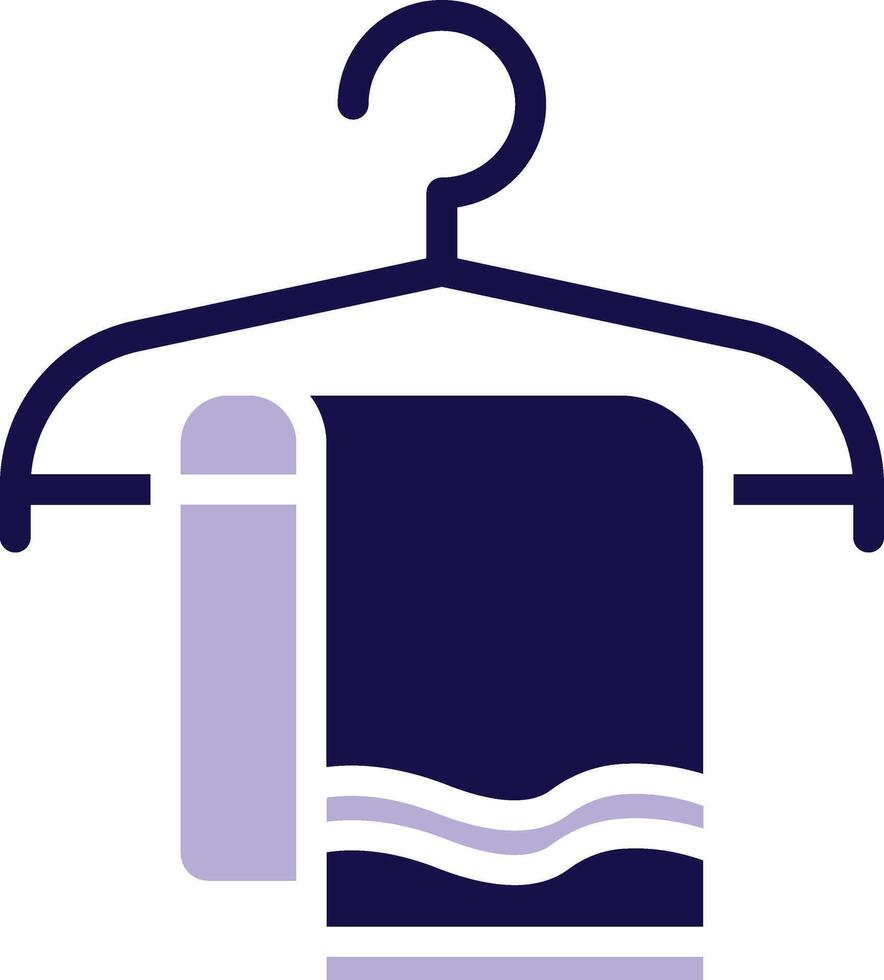 Towel Hanger Two Color Glyph Icon vector
